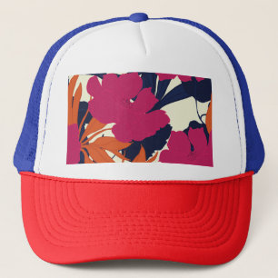 Floral elegance: abstract pattern trucker hat