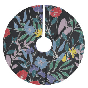 Floral Elegance: Abstract Vintage Background Brushed Polyester Tree Skirt