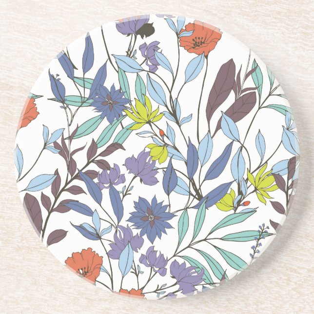 Floral Elegance, Abstract Vintage Background. Coaster (Front)