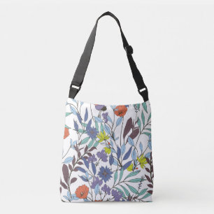 Floral Elegance, Abstract Vintage Background. Crossbody Bag