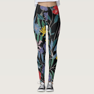 Floral Elegance: Abstract Vintage Background Leggings