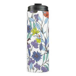 Floral Elegance, Abstract Vintage Background. Thermal Tumbler