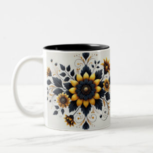 Floral Elegance: Bright Yellow Flower Coffee Mug 