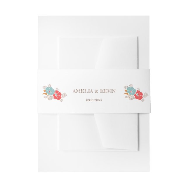 "Floral Elegance" Collection Invitation Belly Band (Front Example)