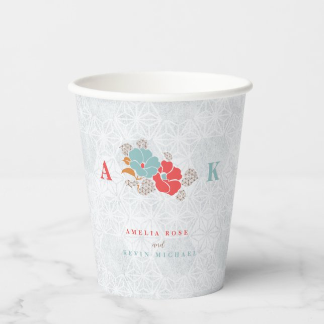"Floral Elegance" Collection  Paper Cups (Front)