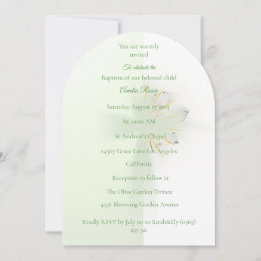 Floral elegance cross baptism invitation