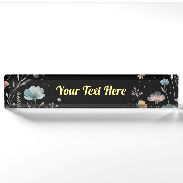 Floral Elegance: Customisable Nameplate (Front)