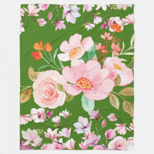 Floral Elegance Fleece Blanket