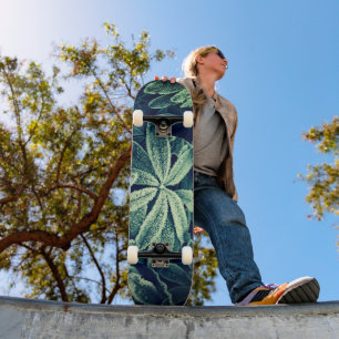 Floral Elegance: Frozen Plants Skateboard