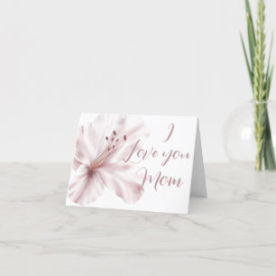 Floral Elegance "I love you Mum" Custom Thank You Card