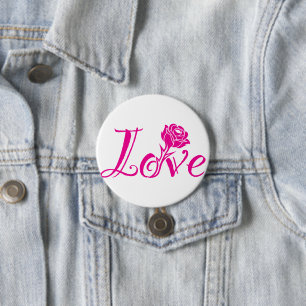 Floral Elegance: Love Illustrated with Rose 7.5 Cm Round Badge