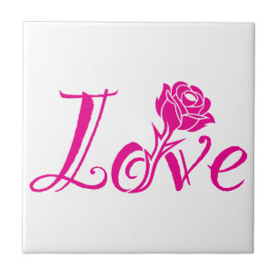 Floral Elegance: Love Illustrated with Rose Tile