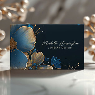 Floral Elegance Luxe Jewellery Designer, Artisan Business Card