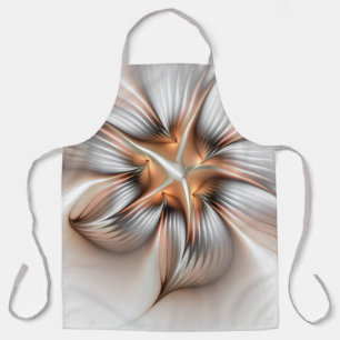 Floral Elegance Modern Abstract Fractal Art Apron