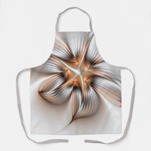 Floral Elegance Modern Abstract Fractal Art Apron