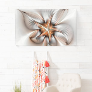 Floral Elegance Modern Abstract Fractal Art Banner