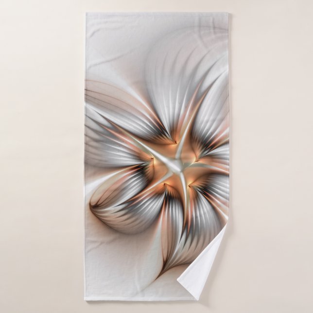 Floral Elegance Modern Abstract Fractal Art Bath Towel (Bath Towel)