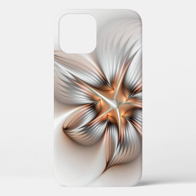 Floral Elegance Modern Abstract Fractal Art Case-Mate iPhone Case (Back)