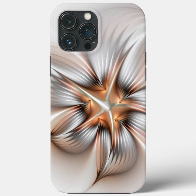 Floral Elegance Modern Abstract Fractal Art Case-Mate iPhone Case (Back)