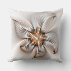 Floral Elegance Modern Abstract Fractal Art Cushion