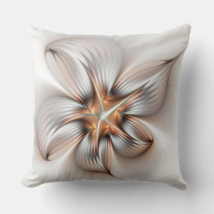 Floral Elegance Modern Abstract Fractal Art Cushion
