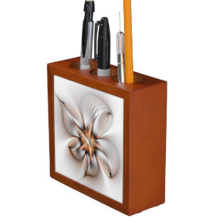 Floral Elegance Modern Abstract Fractal Art Desk Organiser