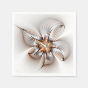 Floral Elegance Modern Abstract Fractal Art Napkin