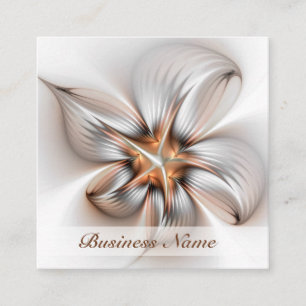 Floral Elegance Modern Abstract Fractal Art Square Business Card