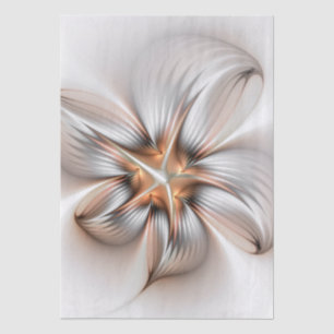 Floral Elegance Modern Abstract Fractal Art Tissue Paper