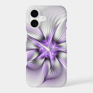 Floral Elegance Modern Abstract Violet Fractal Art