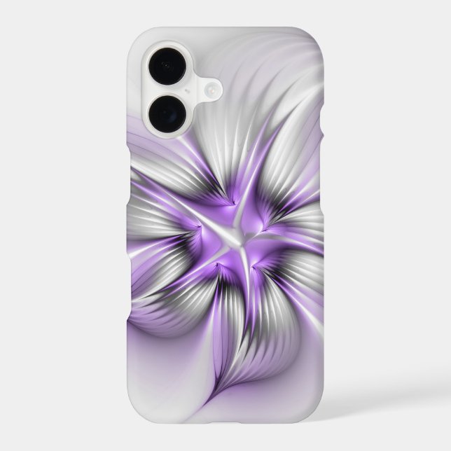 Floral Elegance Modern Abstract Violet Fractal Art (Back)