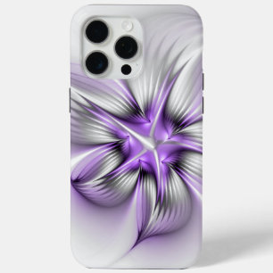 Floral Elegance Modern Abstract Violet Fractal Art iPhone 15 Pro Max Case