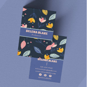 Floral Elegance : Modern & minimalist vertical Business Card