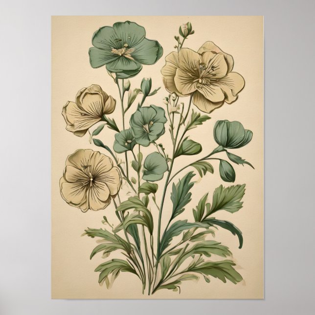 Floral Elegance Noir Poster (Front)