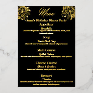 Floral Elegance Party Menu