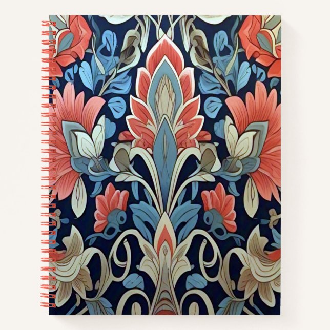 Floral Elegance Pattern by Ratti_Creative_Arts Notebook (Front)