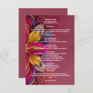 Floral Elegance , Pink Sparkle Wedding Collection Enclosure Card