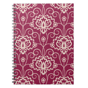 Floral Elegance: Red Lace Pattern Notebook