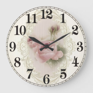 Floral Elegance Round Acrylic Wall Clock