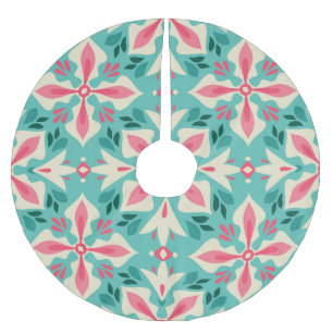 Floral elegance: seamless vintage motif. brushed polyester tree skirt