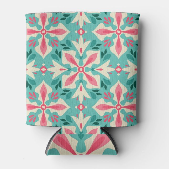 Floral elegance: seamless vintage motif. can cooler (Front)
