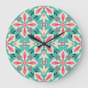 Floral elegance: seamless vintage motif. large clock