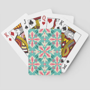 Floral elegance: seamless vintage motif. playing cards