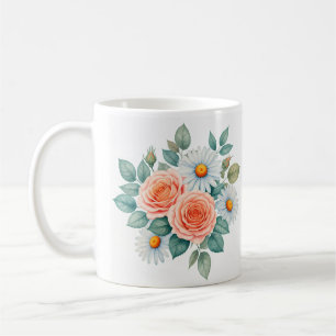 "Floral Elegance Tea Cup" Coffee Mug