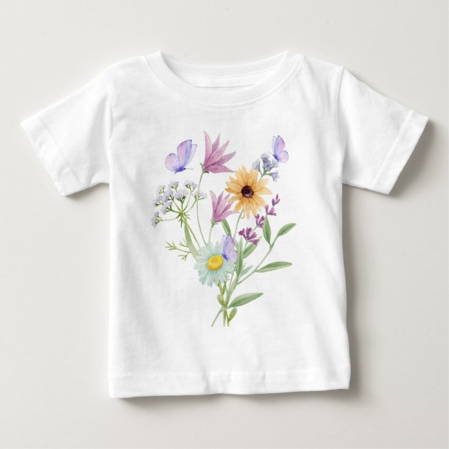 Floral Elegance Tee – Soft Pastel Blooms  (Front)