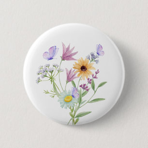 Floral Elegance Tee – Soft Pastel Blooms 6 Cm Round Badge