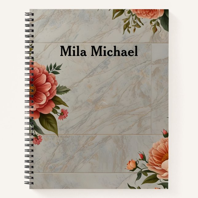 Floral Elegance Tile notebook (Front)