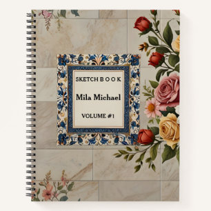 Floral Elegance Tile Notebook
