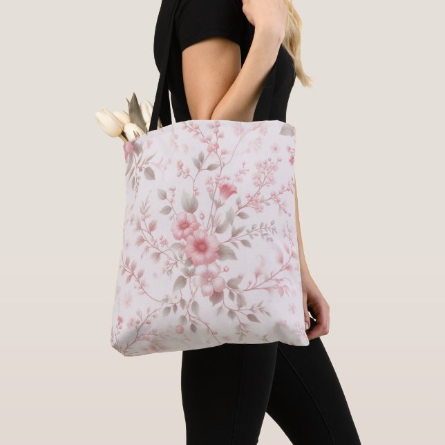 Floral Elegance Tote Bag (Close Up)