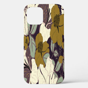 Floral elegance, vintage leaf pattern. iPhone 12 case